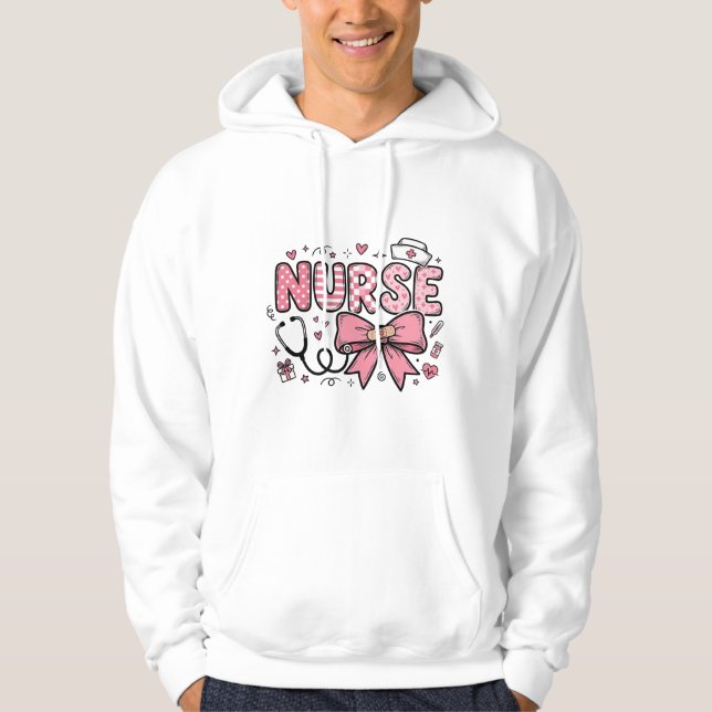 Sudadera Diseño de camiseta vectorial de enfermera linda co (Anverso)