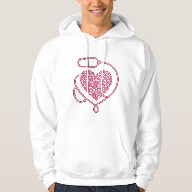 Sudadera Diseño de camiseta vectorial de estetoscopio de co (Anverso)