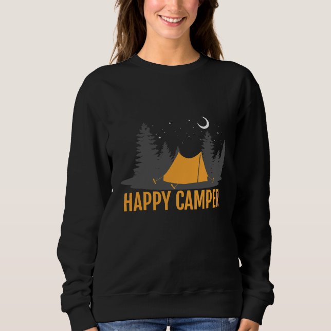 Sudadera Diseño de Camping Feliz (Anverso)