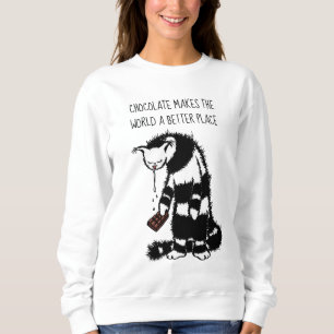 Sudadera Diseño de Chocolate Lover - Carácter gato divertid