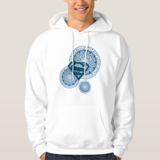 Sudadera Diseño de círculo azul superchica (Anverso)