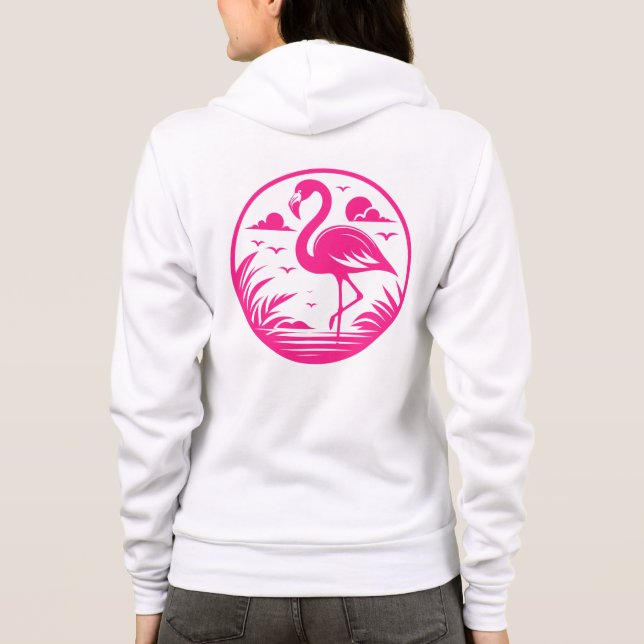 Sudadera Diseño de círculo de verano de flamenco rosa-68730 (Reverso)
