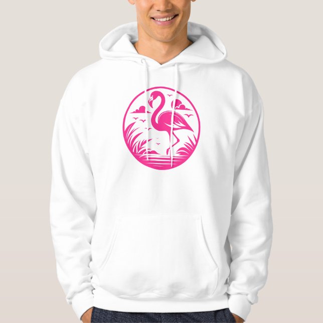 Sudadera Diseño de círculo de verano de flamenco rosa-68730 (Anverso)