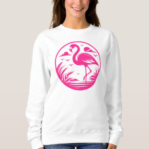 Sudadera Diseño de círculo de verano de flamenco rosa-68730