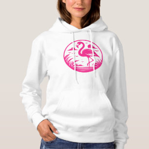 Sudadera Diseño de círculo de verano de flamenco rosa-68730