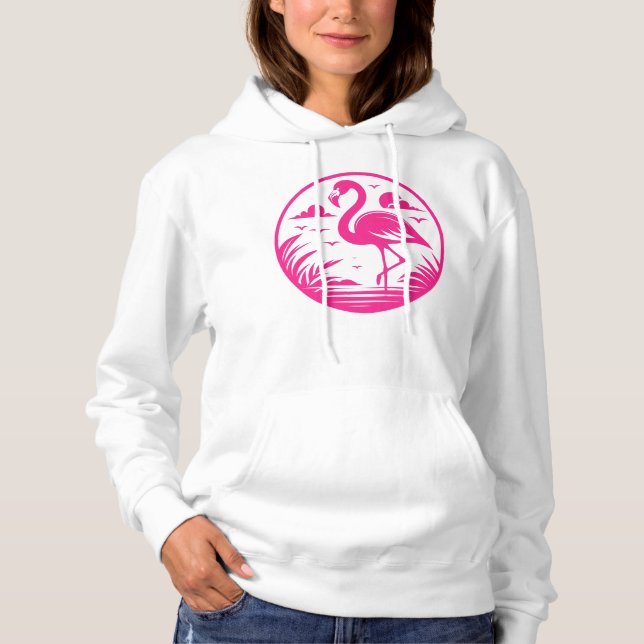 Sudadera Diseño de círculo de verano de flamenco rosa-68730 (Anverso)