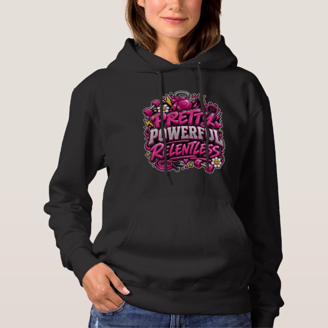 Sudadera Diseño de cita de gimnasio rosa implacable bastant (Anverso)