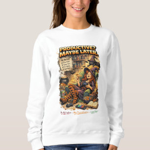 Sudadera Diseño de cita de procrastinación de bruja jugador