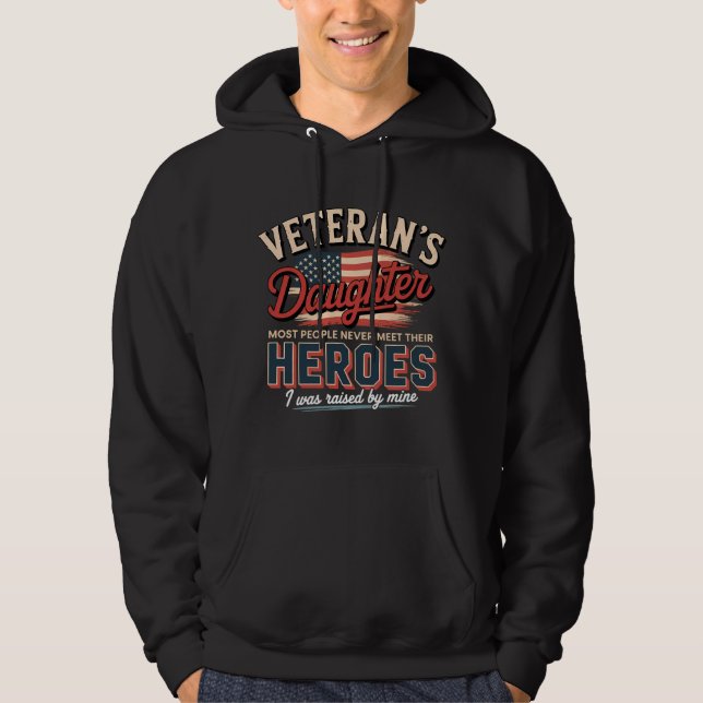Sudadera Diseño de citas a hija de veterano héroe (Anverso)