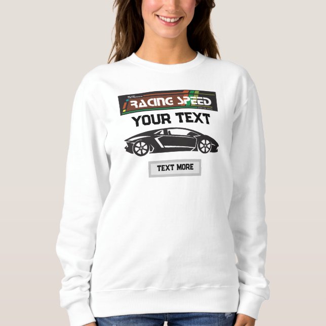 Sudadera Diseño de Coche de Velocidad de Carreras – Perform (Anverso)