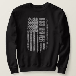Sudadera Diseño de conductor de autobús con bandera de EE. 