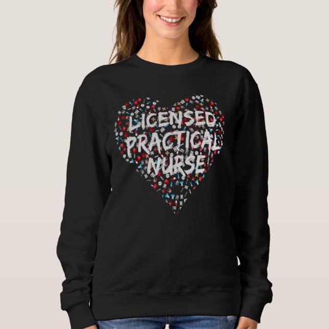 Sudadera Diseño de Corazón Lpn de Enfermeras Prácticas con  (Anverso)