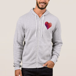 Sudadera Diseño de corazón rojo con zip completo