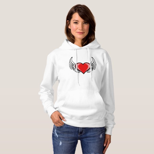Sudadera Diseño de Corazón Rojo y Alas (Anverso completo)