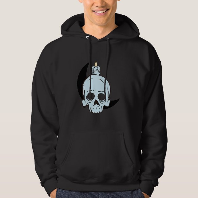 Sudadera Diseño de cráneo oscuro y vela de luna | Impresión (Anverso)