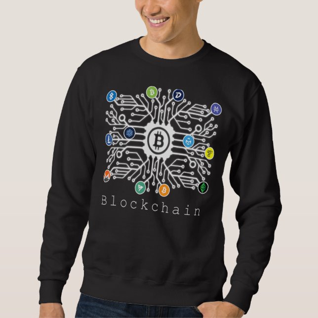 Sudadera Diseño de criptografía de Blockchain Millionaire e (Anverso)