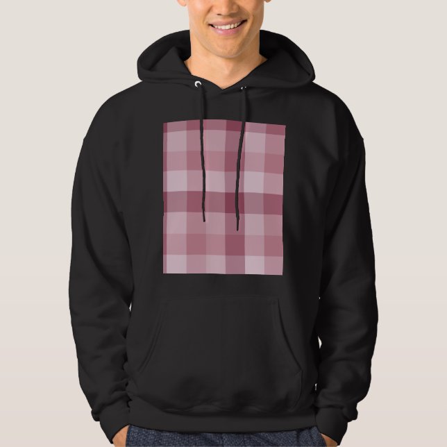 Sudadera Diseño de Cuadro de Gingham Rosa (Anverso)