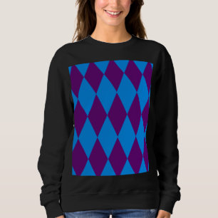 Sudadera Diseño de cuadros de arlequín morado azul