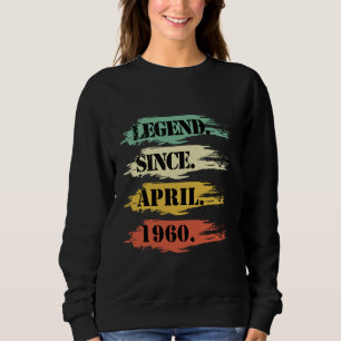 Sudadera Diseño de Cumpleaños Legendario Desde Abril de 196