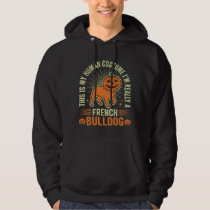 Sudadera Diseño de disfraz humano divertido de Bulldog Fran