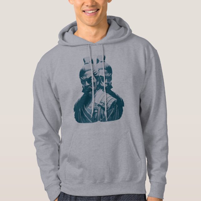 Sudadera Diseño de dos estatuas de samuráis japoneses (Anverso)