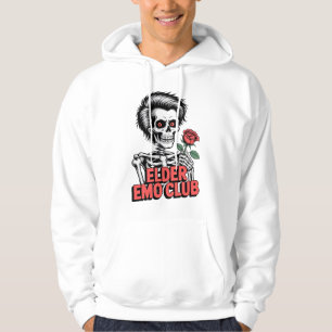 Sudadera Diseño de esqueleto del Elder Emo Club sosteniendo