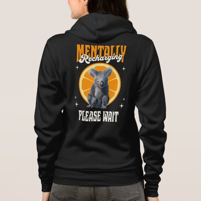 Sudadera Diseño de estado de ánimo introvertido de koala re (Reverso)