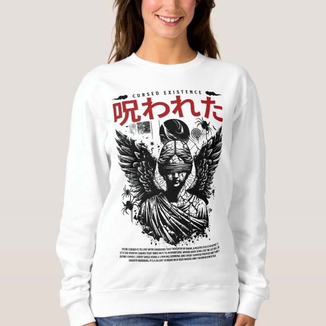 Sudadera Diseño de existencia maldición (Anverso)