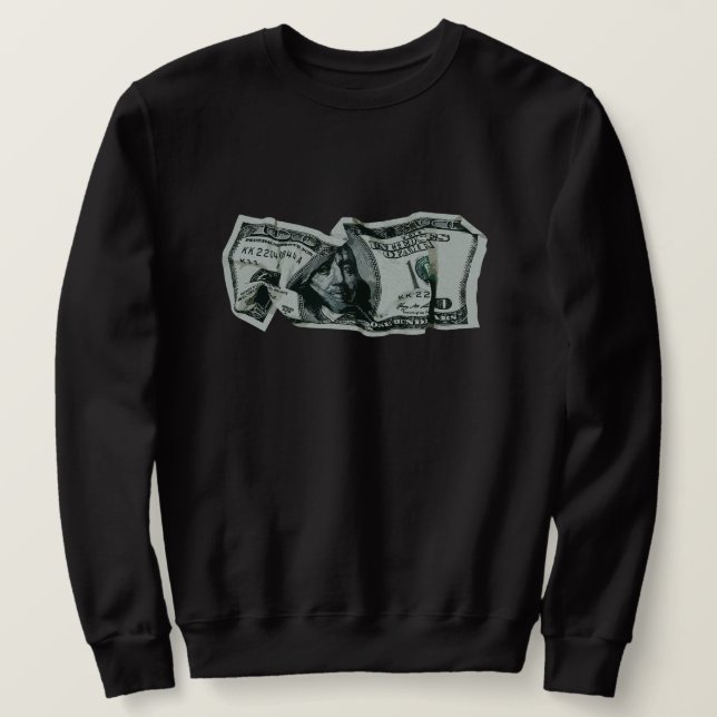 Sudadera Diseño de facturas de $100 en ruinas (Anverso del diseño)
