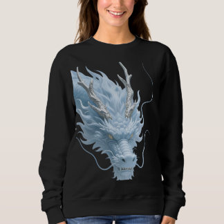 Sudadera Diseño de fantasía de arte del dragón azul claro c