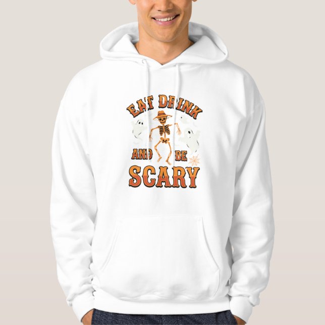 Sudadera diseño de fantasma aterrador come bebe en Hallowee (Anverso)