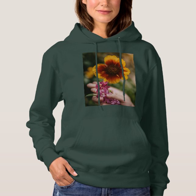 Sudadera Diseño de flores patatas femeninas (Anverso)