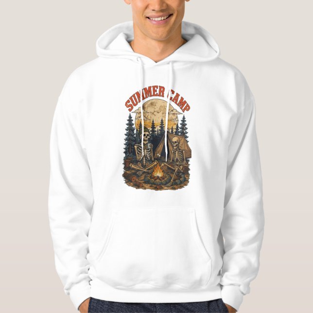 Sudadera Diseño de fogata de campamento de esqueleto de ver (Anverso)