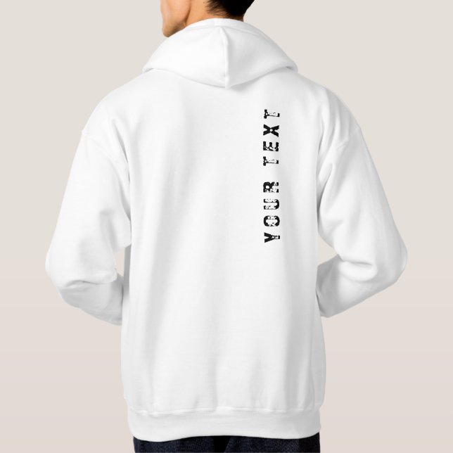 Sudadera Diseño de fondo de la plantilla de texto Blanco mo (Reverso)
