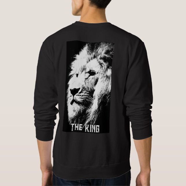 Sudadera Diseño de fondo Imprimir arte pop León elegante ho (Reverso)