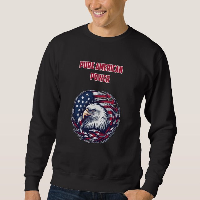 Sudadera Diseño de fuerza patriota de poder americano puro (Anverso)