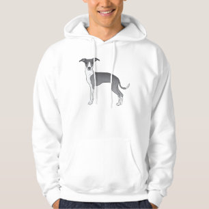 Sudadera Diseño de galgo italiano de vista azul y blanco