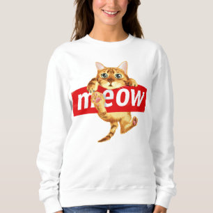 Sudadera Diseño de gatito señal Meow