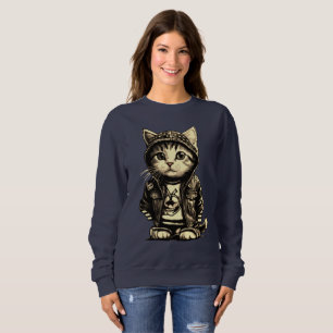 Sudadera Diseño de gatitos de rock de punk