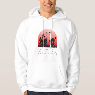 Sudadera Diseño de gato de casa embrujada gatito de Hallowe