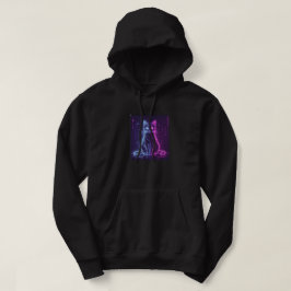 Sudadera **Diseño de Gato de Neón – Arte Felino Futurista B