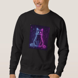 Sudadera *Diseño de gato de neón – Arte felino futurista br