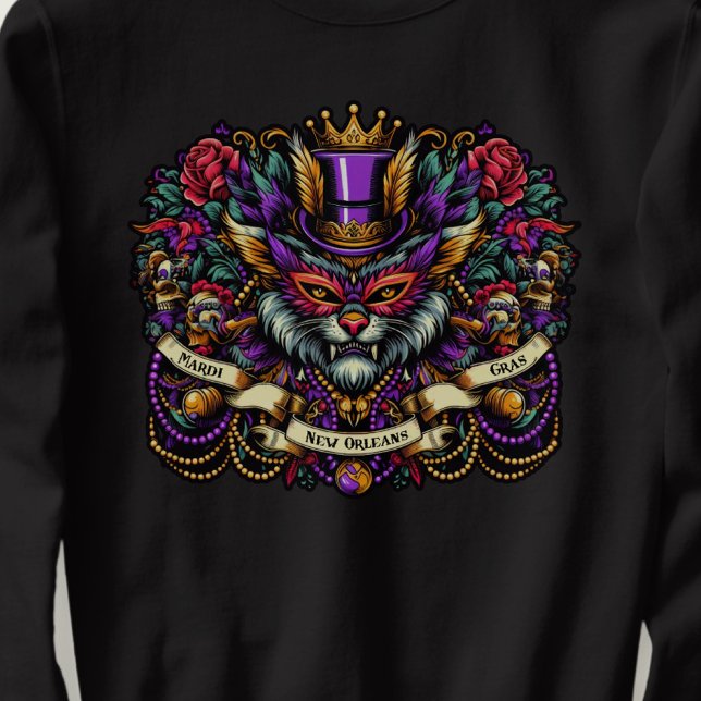 Sudadera Diseño de gato enmascarado de Mardi Gras New Orlea (Subido por el creador)