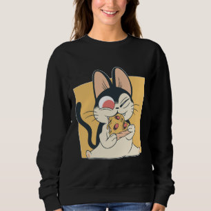Sudadera Diseño de gato genial amante de la pizza