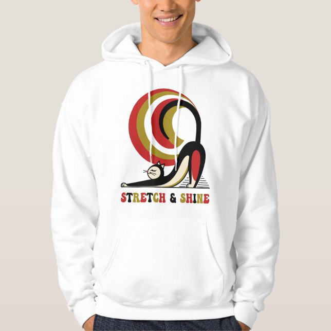 Sudadera Diseño de gato retro Stretch & Shine (Anverso)