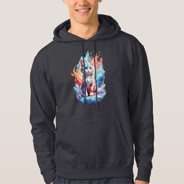 Sudadera Diseño de gatos con fantasía de cristal (Anverso)