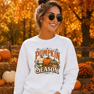 Sudadera Diseño de granja vintage de temporada de calabaza