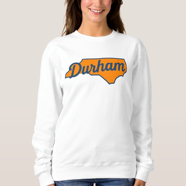 Sudadera Diseño de guión de Durham North Carolina - Forma d (Anverso)