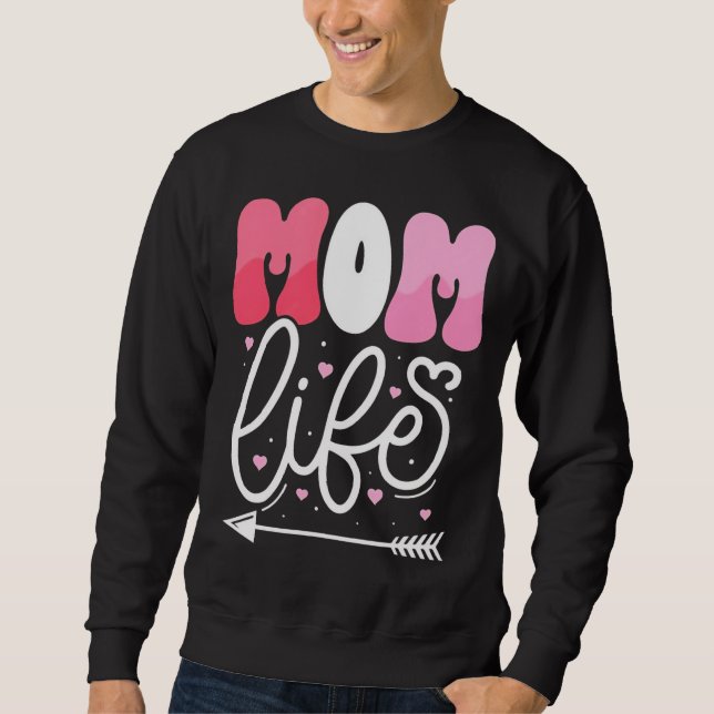 Sudadera Diseño de guión de vida de mamá rosa pastel elegan (Anverso)
