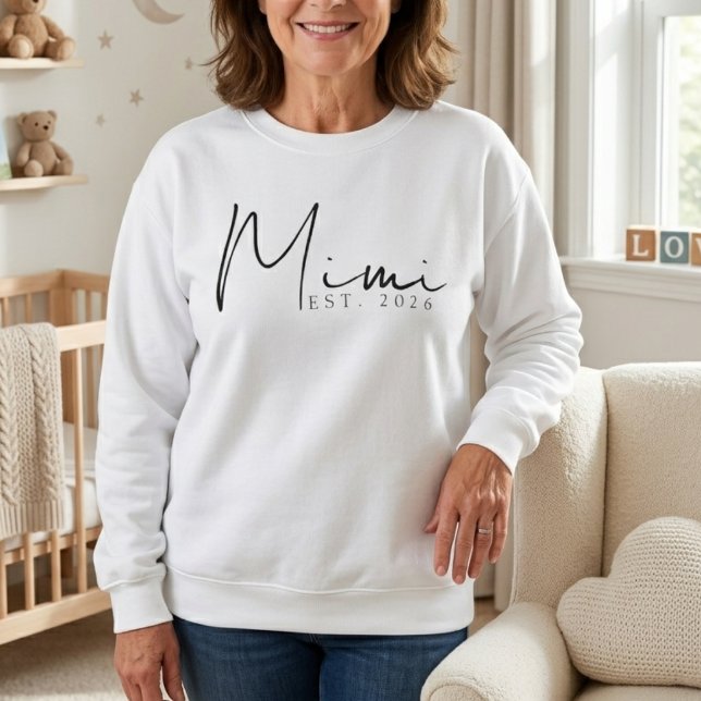 Sudadera Diseño de guión mínimo del año Mimi suave EST (Subido por el creador)